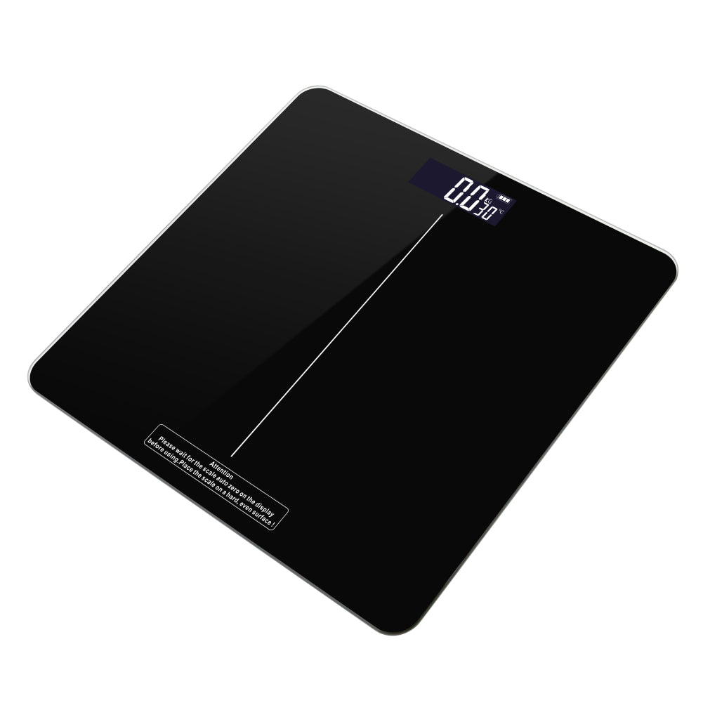 Báscula Digital de Baño 180kg/100g – Balanza Electrónica para Peso Corporal con Pantalla LCD, Vidrio Templado y Función Autoapagado para Hogar y Fitness