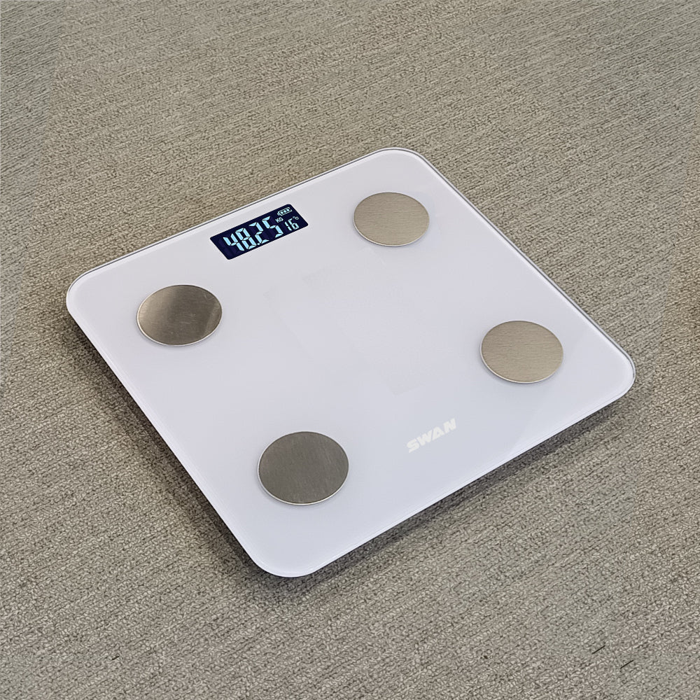 Báscula Inteligente Bluetooth 180kg/100g – Balanza Digital de Baño con Análisis de Grasa Corporal, IMC y App para Control de Peso y Salud