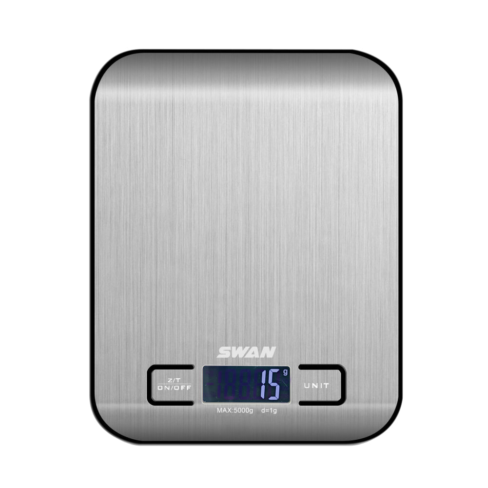 Báscula de Cocina Digital 5 kg – Precisión 1 g, Función Tara, Pantalla LCD, Acero Inoxidable, Medición en g/kg/oz/lb/ml