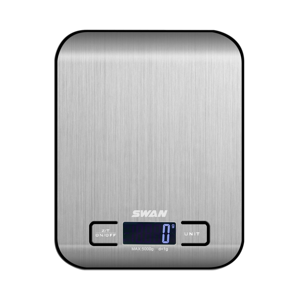 Báscula de Cocina Digital 5 kg – Precisión 1 g, Función Tara, Pantalla LCD, Acero Inoxidable, Medición en g/kg/oz/lb/ml