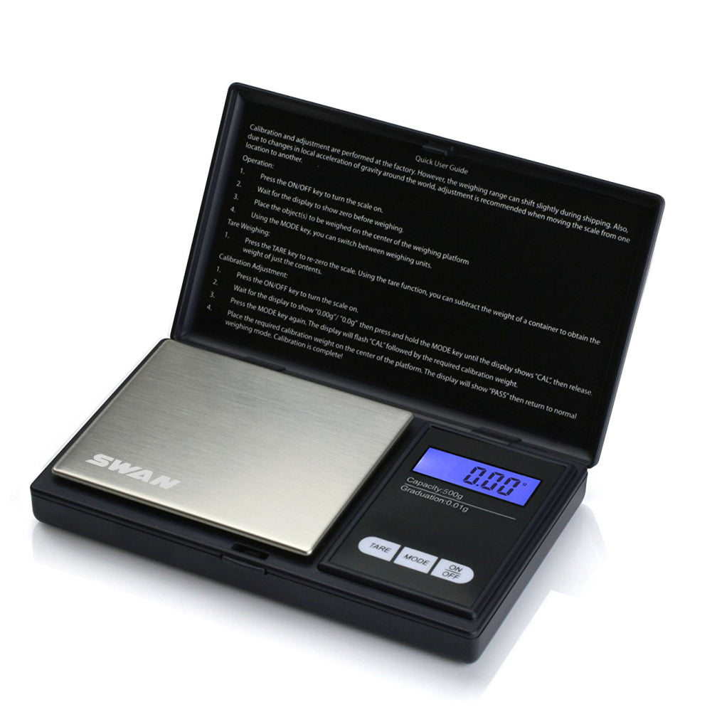 Báscula Digital de Bolsillo 500g/0,01g – Mini Balanza de Precisión Portátil con Pantalla LCD y Función Tara para Joyería, Cocina y Monedas