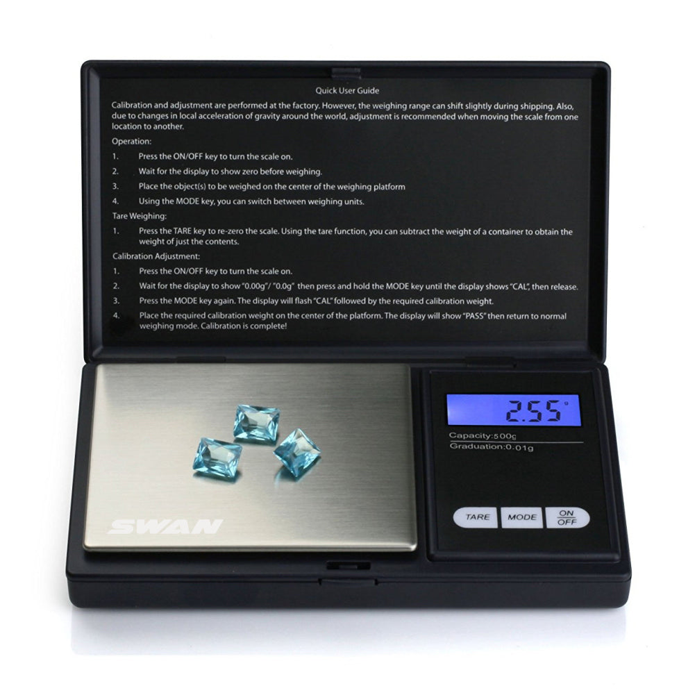 Báscula Digital de Bolsillo 500g/0,01g – Mini Balanza de Precisión Portátil con Pantalla LCD y Función Tara para Joyería, Cocina y Monedas